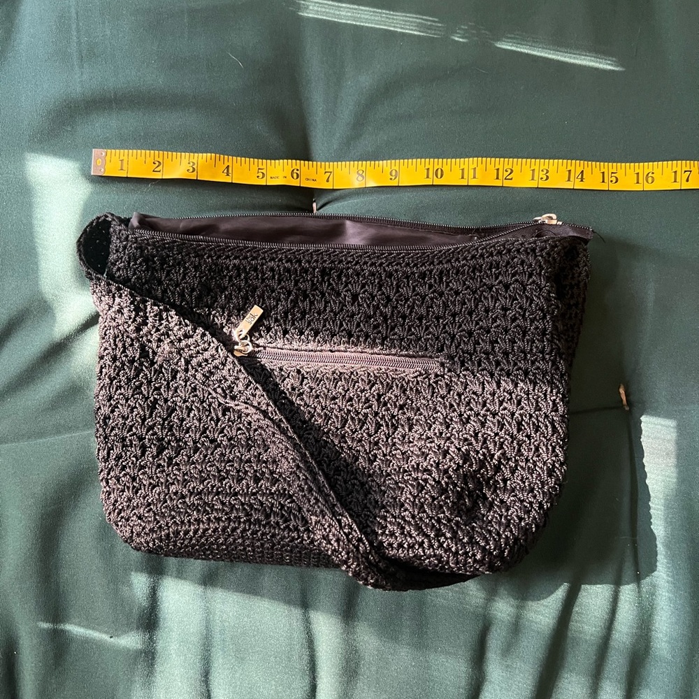 SAK black, crochet/woven shoulder bag